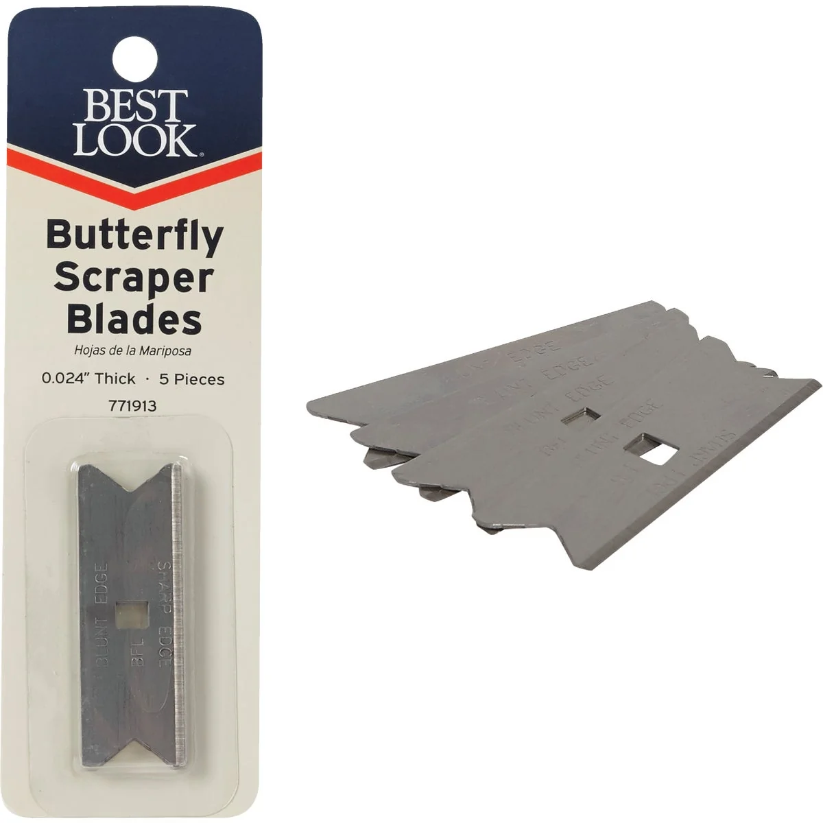 Eco-Friendly Look Butterfly Scraper Blade 5-Pack Secure