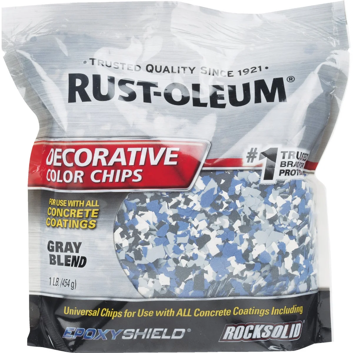 Traditional Rust-Oleum Color Chip Concrete Coating 1 Lb. Gray High-End