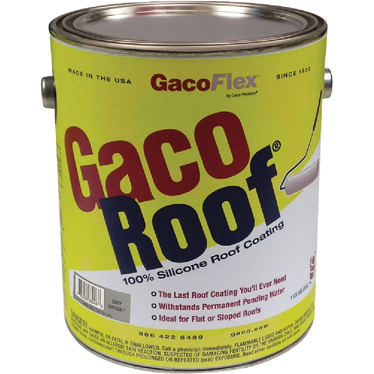 Traditional GacoFlex GacoRoof Silicone Roof Coating Gray 1 Gal. Effective