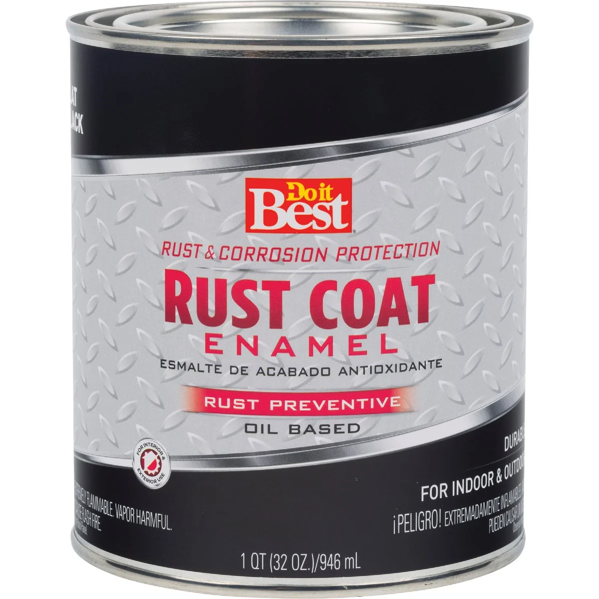 Lightweight Do it Rust Coat Oil-Based Flat Enamel Black 1 Qt. Fine