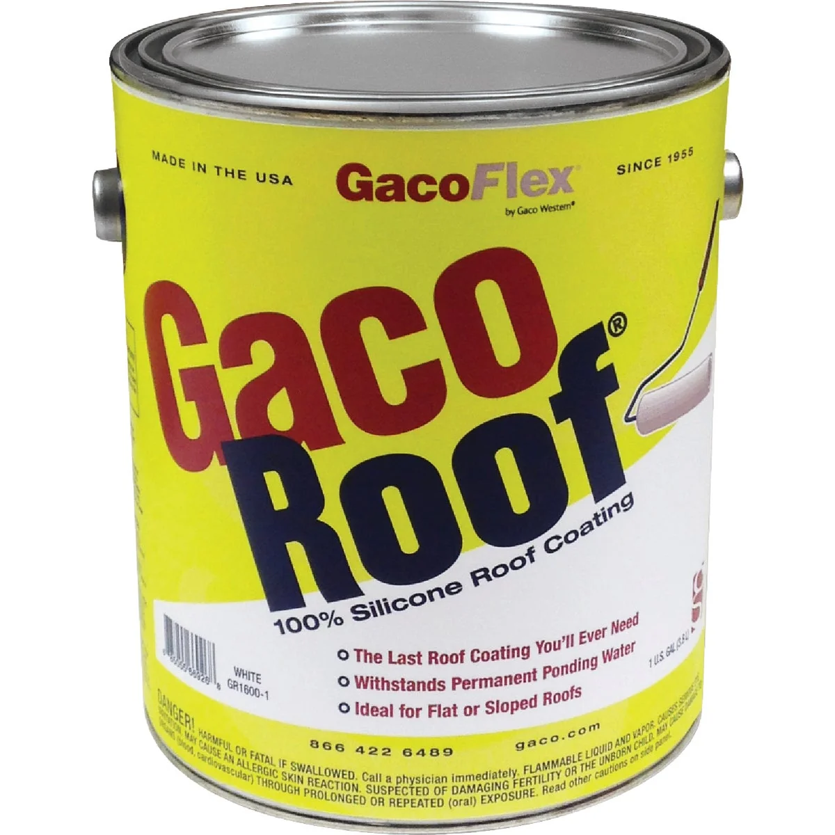 Sustainable GacoFlex GacoRoof Silicone Roof Coating White 1 Gal. Advanced