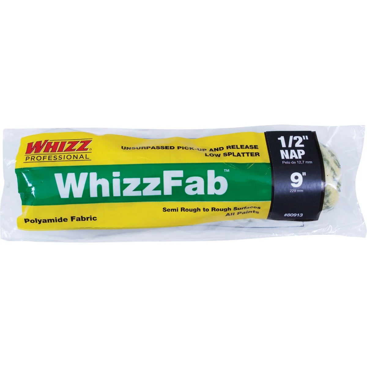 Casual WhizzFab 9 In. x 1 2 In. Polyamide Fabric Cage Roller Cover Pure