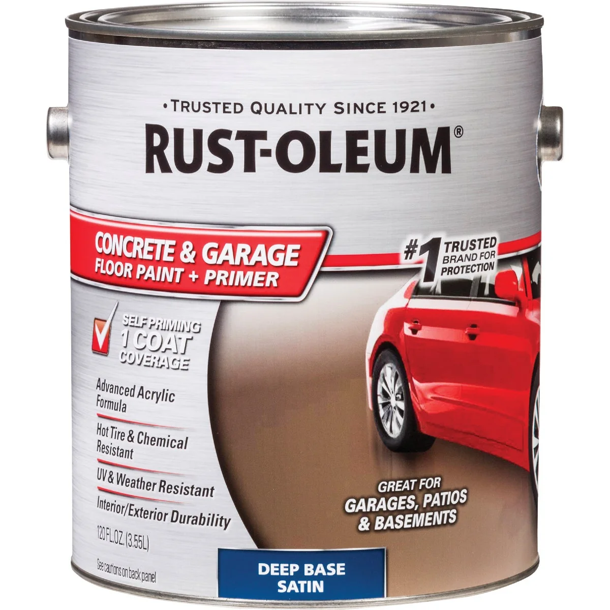 Green Rust-Oleum Concrete Garage Floor Paint Primer 1 Gal. Deep Base Certified