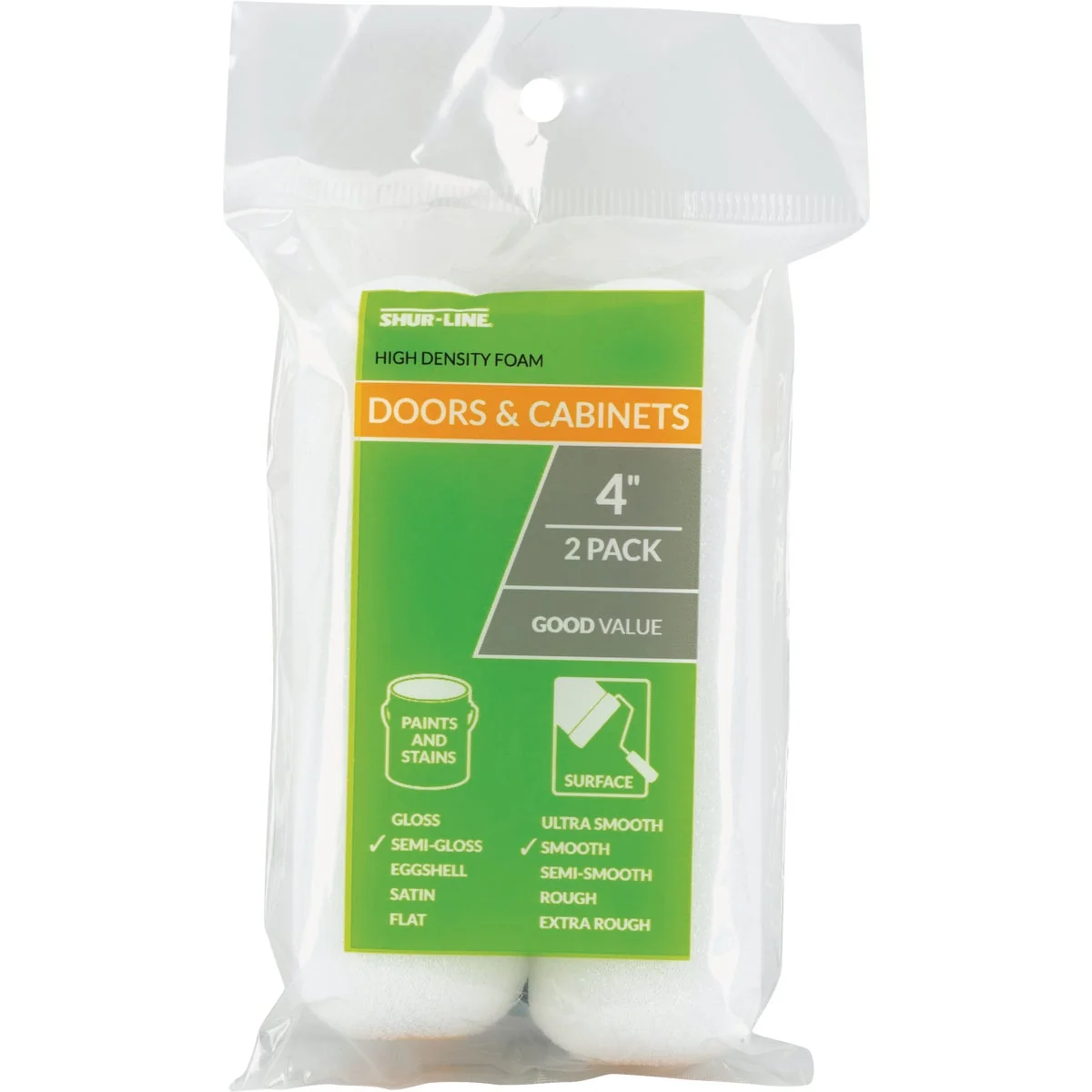 Superior Shur-Line Cabinets Doors 4 In. x 3 8 In. Foam Roller Cover 2-Pack Authentic