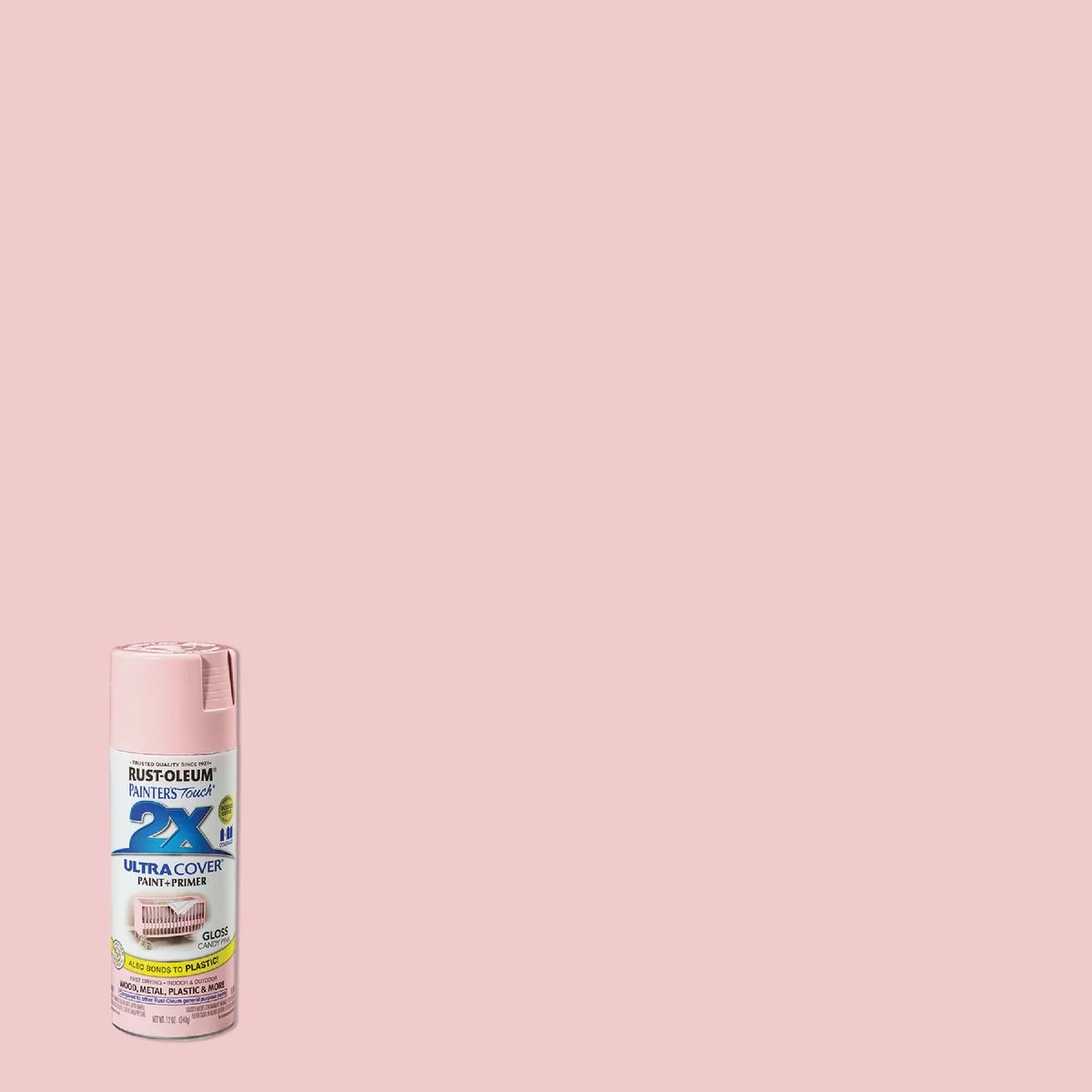 Powerful Rust-Oleum Painter’s Touch 2X Ultra Cover 12 Oz. Gloss Paint Primer Spray Paint Candy Pink Exclusive