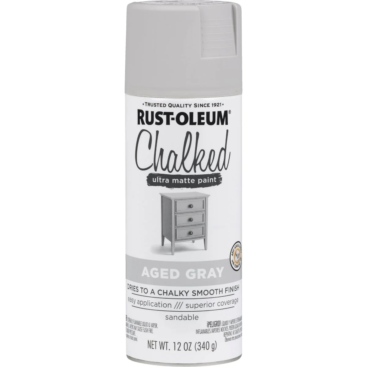 Proven Rust-Oleum Chalked 12 Oz. Ultra Matte Spray Paint Aged Gray Original