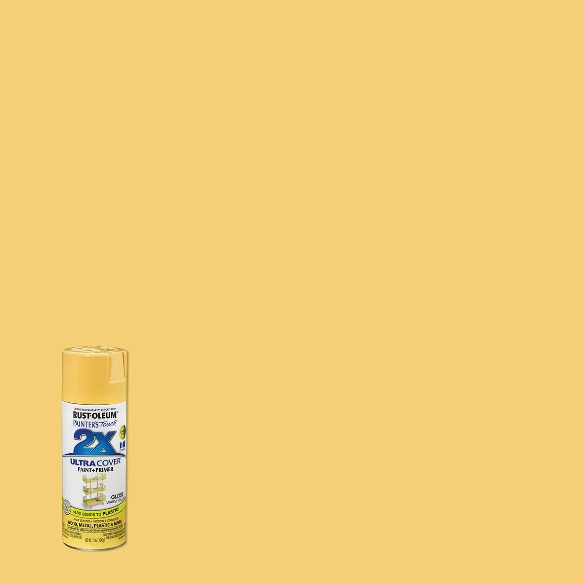 Fashionable Rust-Oleum Painter’s Touch 2X Ultra Cover 12 Oz. Gloss Paint Primer Spray Paint Warm Yellow Optimized