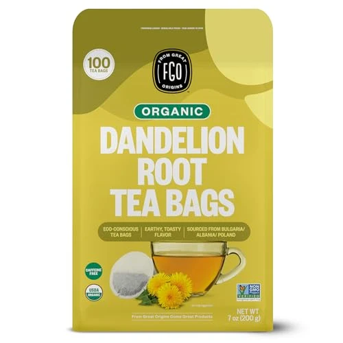 Clean Organic Roasted Dandelion Root Tea 100 Count Versatile