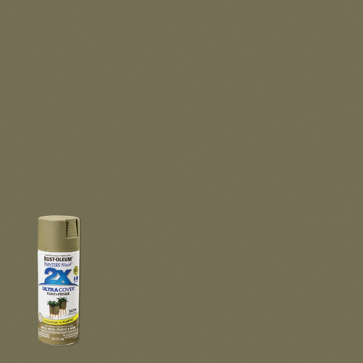 Secure Rust-Oleum Painter’s Touch 2X Ultra Cover 12 Oz. Satin Paint Primer Spray Paint Oregano High-Grade