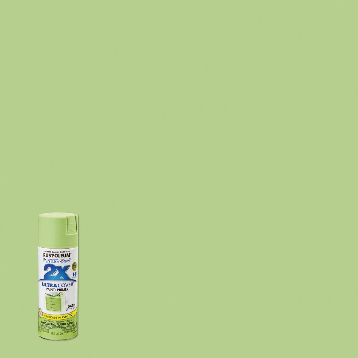 Innovative Rust-Oleum Painter’s Touch 2X Ultra Cover 12 Oz. Satin Paint Primer Spray Paint Green Apple Healthy