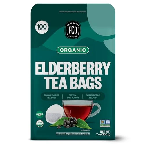 Stylish Organic Elderberry Tea 100 Count Fast