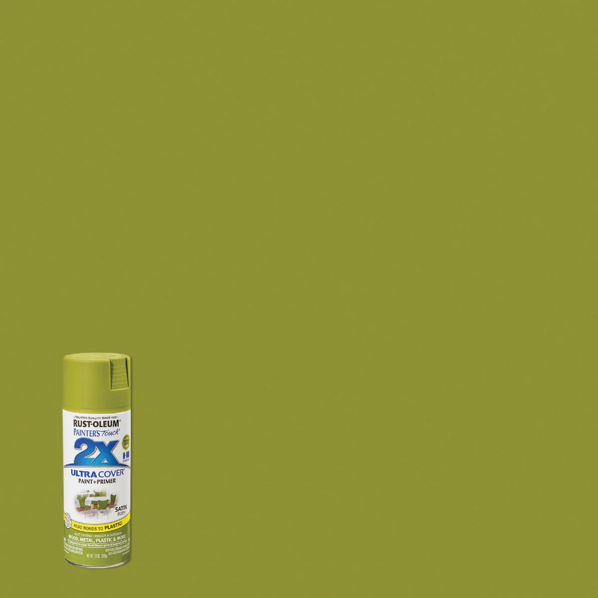 Excellent Rust-Oleum Painter’s Touch 2X Ultra Cover 12 Oz. Satin Paint Primer Spray Paint Eden Long-Lasting