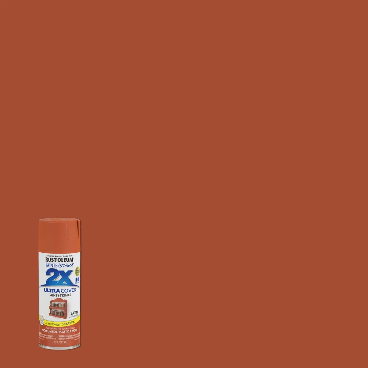 Traditional Rust-Oleum Painter’s Touch 2X Ultra Cover 12 Oz. Satin Paint Primer Spray Paint Cinnamon Genuine