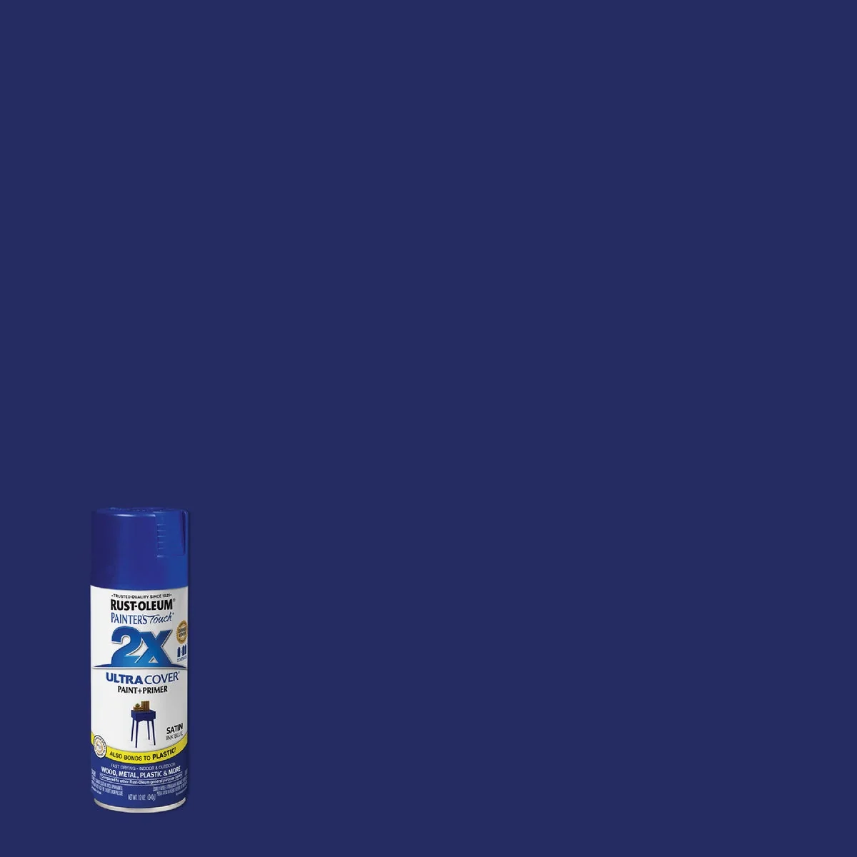 Genuine Rust-Oleum Painter’s Touch 2X Ultra Cover 12 Oz. Satin Paint Primer Spray Paint Ink Blue Traditional