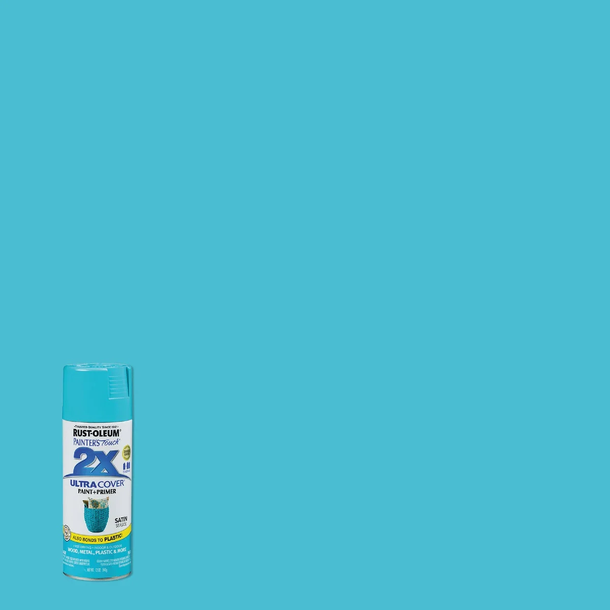 Smart Rust-Oleum Painter’s Touch 2X Ultra Cover 12 Oz. Satin Paint Primer Spray Paint Seaside Selected