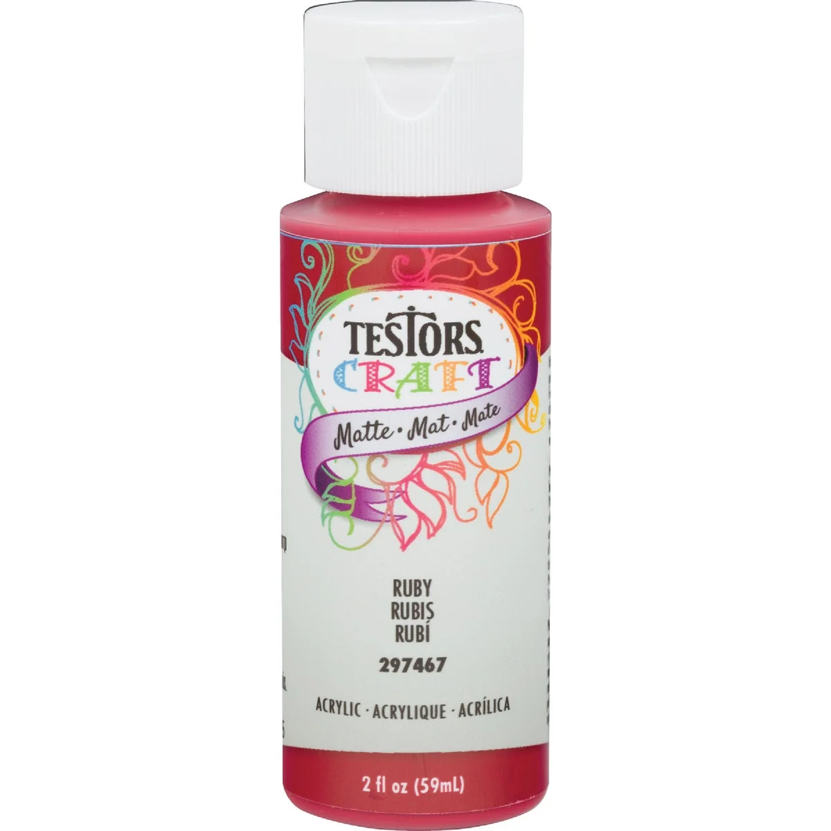 Premium Testors 2 Oz. Acrylic Matte Craft Paint Ruby Traditional