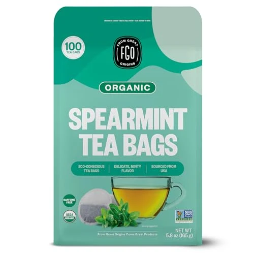 Crafted Organic Spearmint Leaf Tea 100 Count Smart