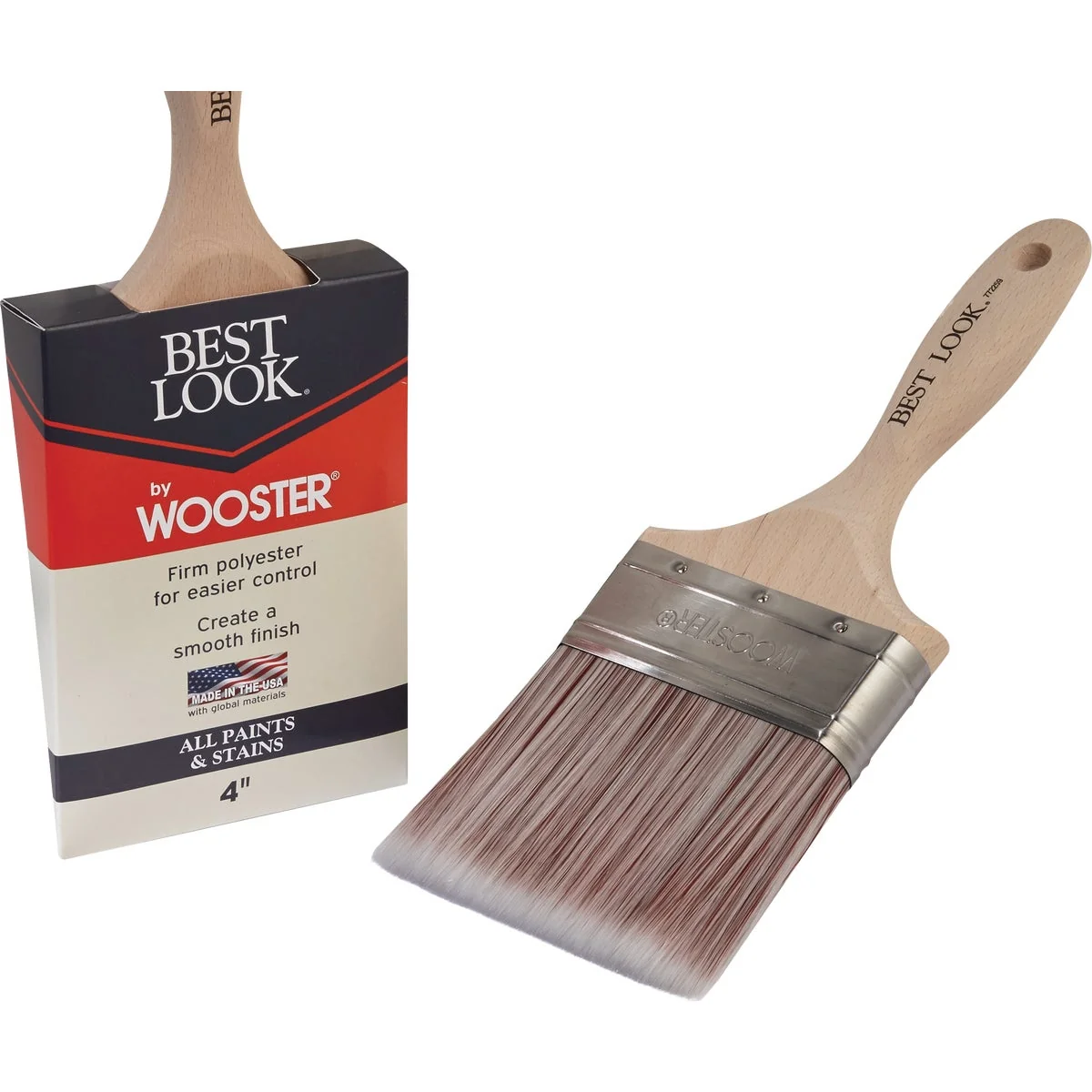 Quality Look By Wooster 4 In. Flat Paint Brush Reusable