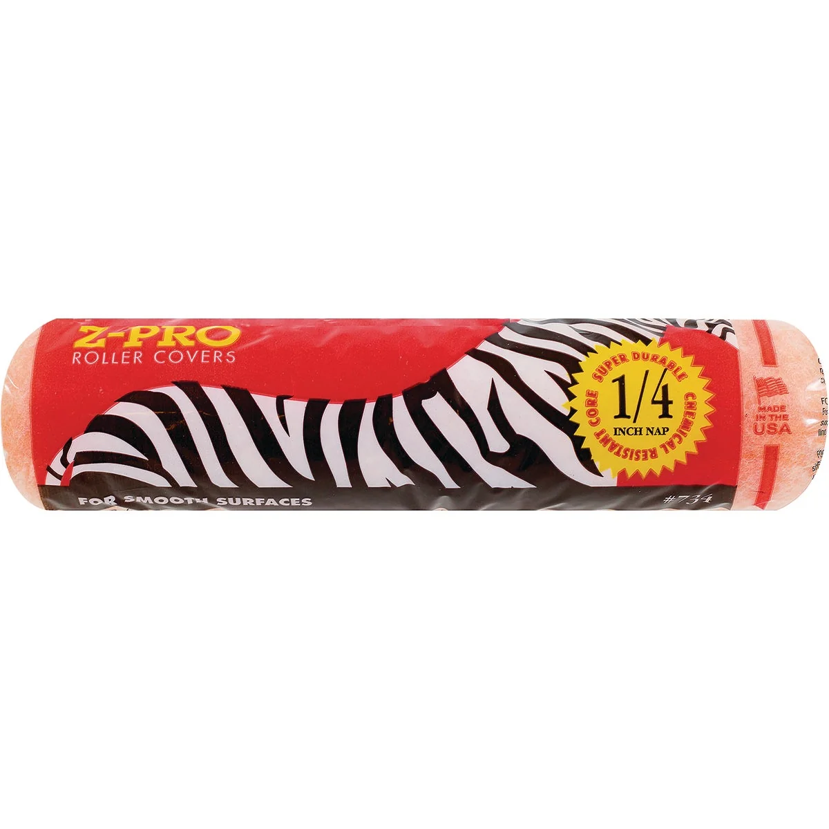 Efficient Premier Z-Pro Zebra 9 In. x 1 4 In. Knit Fabric Roller Cover Elegant