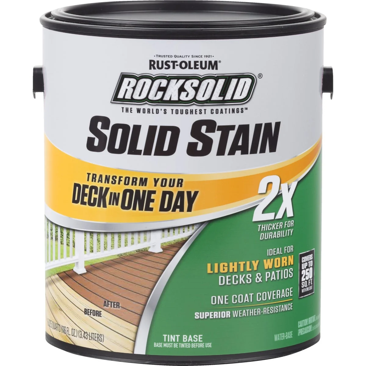 Refined Rust-Oleum RockSolid Tint Base Solid Deck Stain 1 Gal. Expertly Made