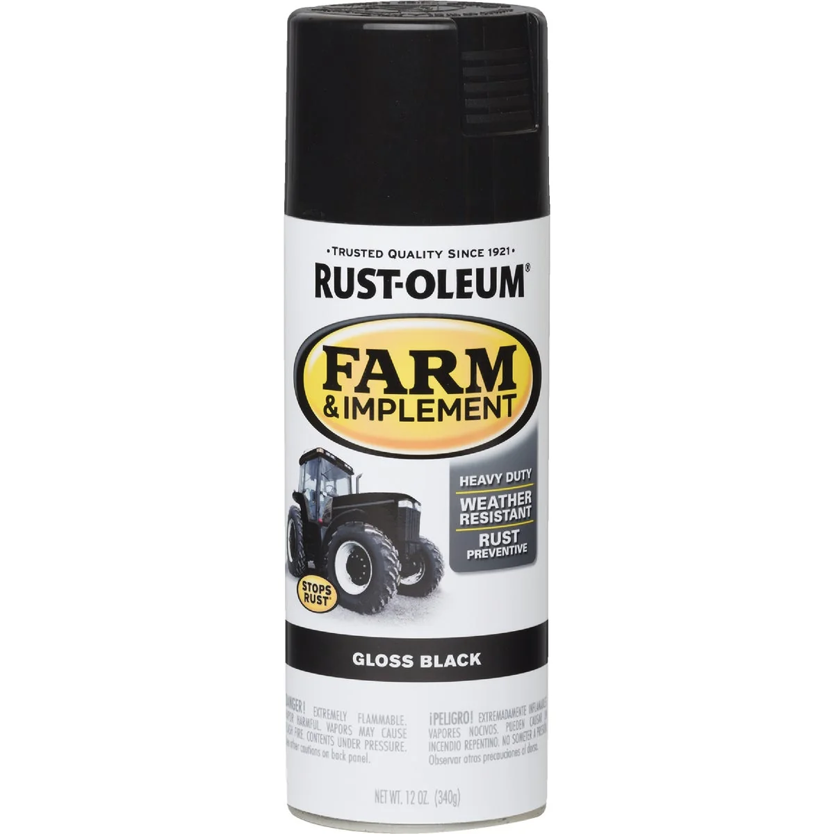 Natural Rust-Oleum 12 Oz. Gloss Black Farm Implement Spray Paint Quality