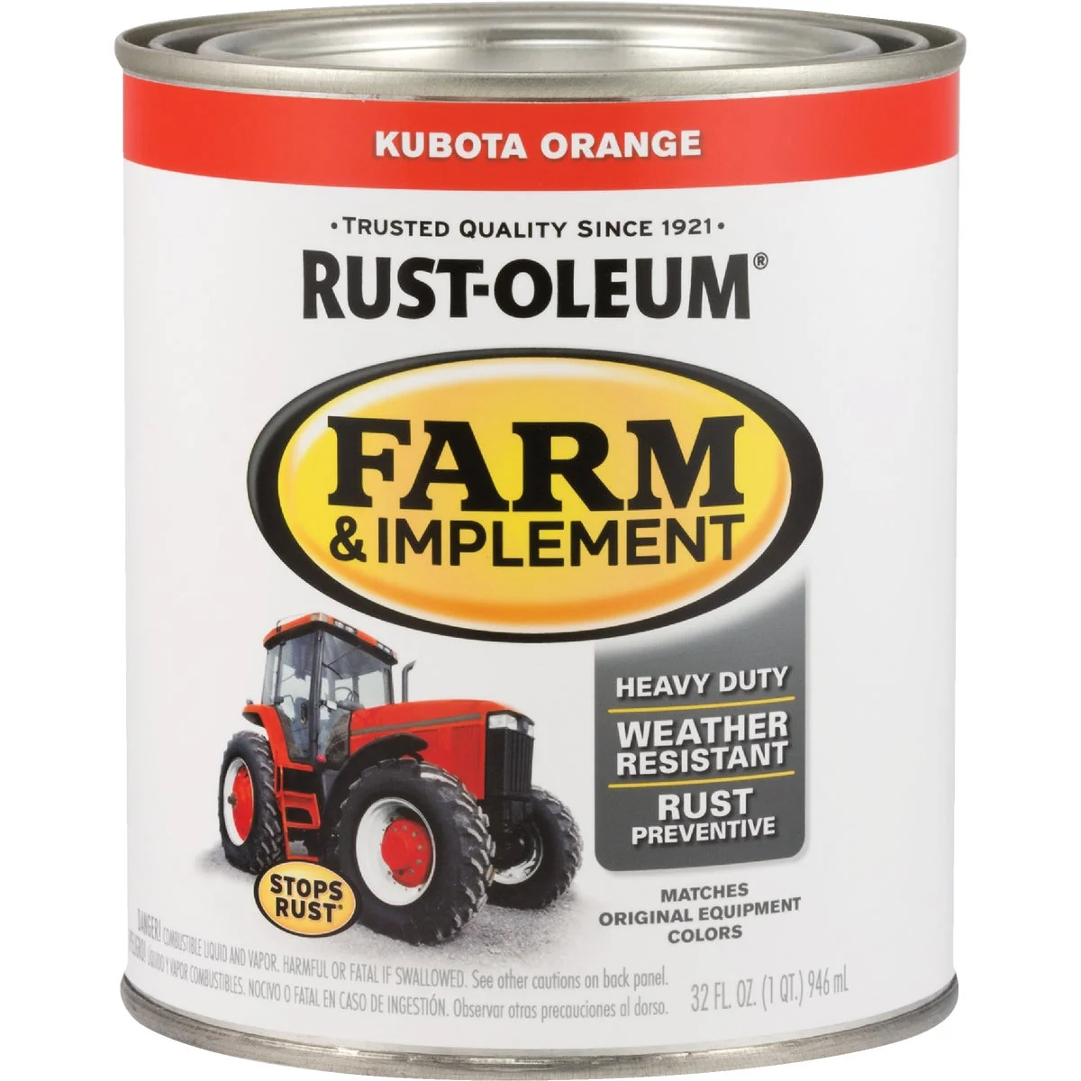 Expertly Made Rust-Oleum 1 Quart Kubota Orange Gloss Farm Implement Enamel Casual