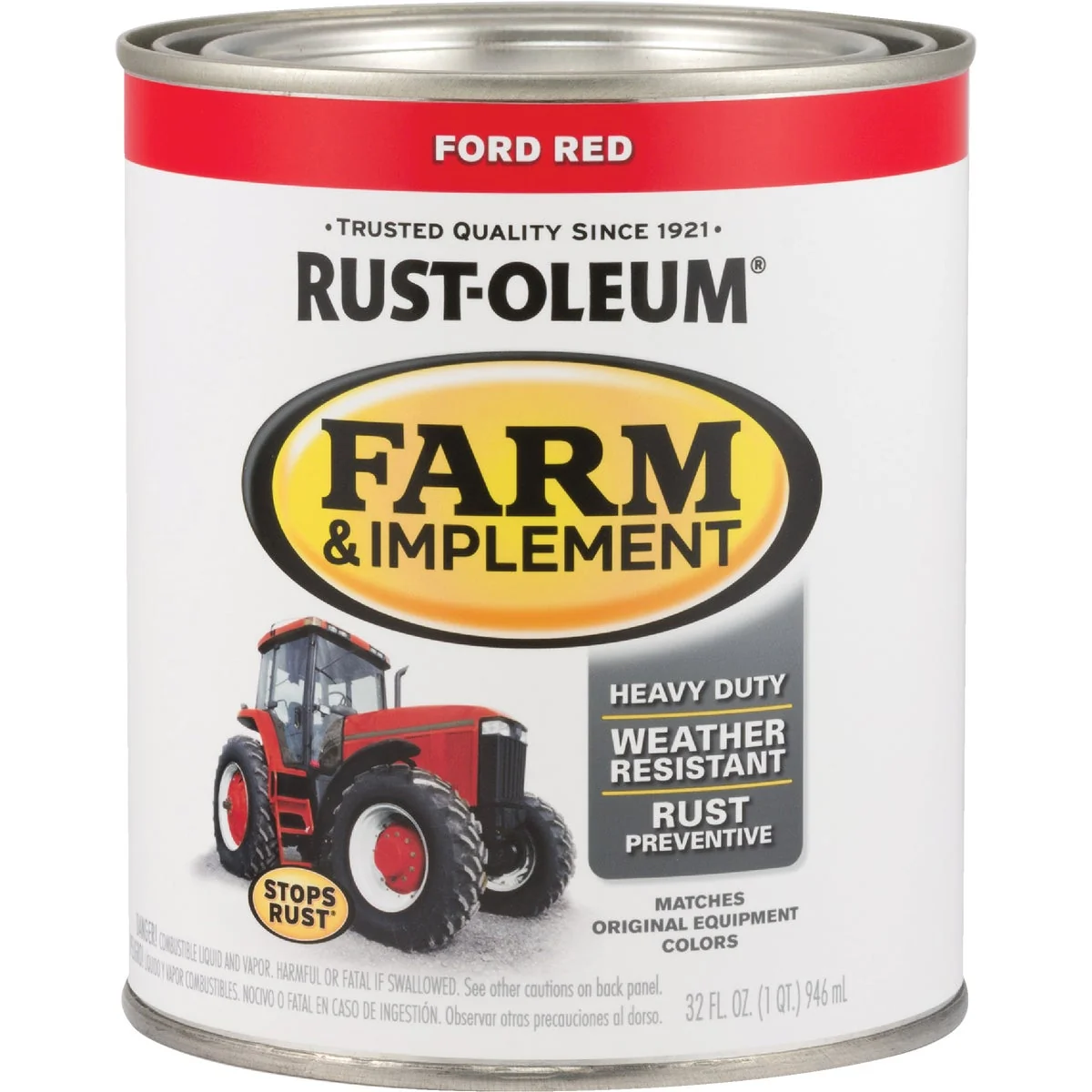 Traditional Rust-Oleum 1 Quart Ford Red Gloss Farm Implement Enamel Convenient