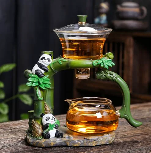 Next-Generation Magnetic TeaPot Automatic Drip Glass Teapots Lazy Kungfu Tea Infuser Panda Heat Luxury