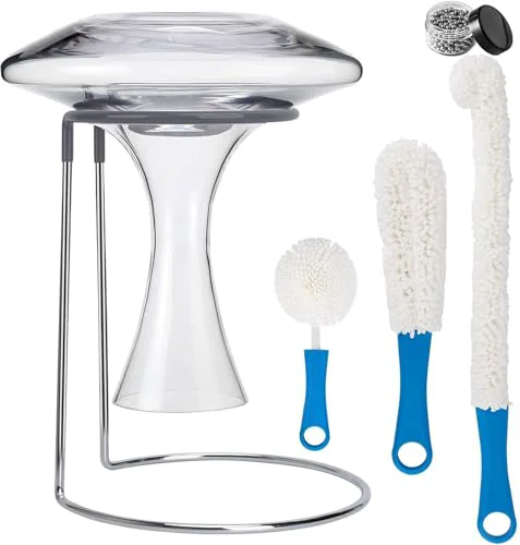 Unique Wine Decanter Drying Stand with Rubber Coated Top to Prevent Scratches Excellent