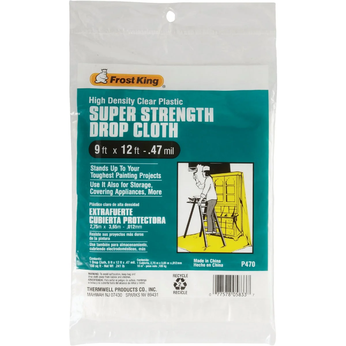 Excellent Frost King High Density Plastic 9 Ft. x 12 Ft. .47 mil Drop Cloth Carefully Designed