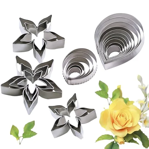 Premium Material 23pcs set Rose Petal Cutter Set Gum Paste Fondant Cake Cutters kitchen Supplies Baking Mould High-Grade
