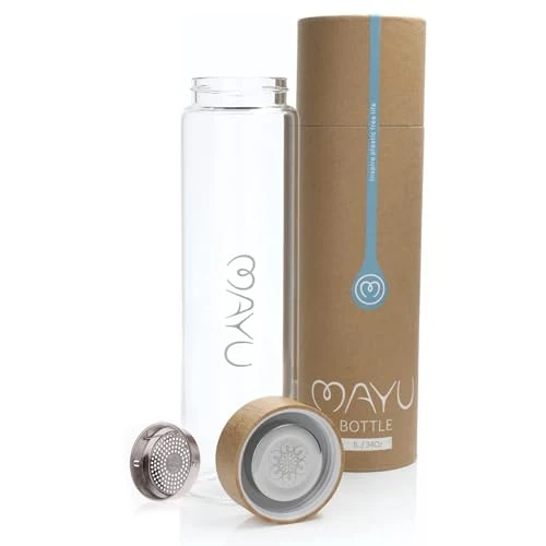 Eco-Friendly Pure Glass Reusable Water Bottle w Lightweight