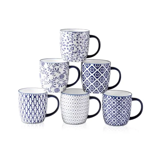 Durable Ceramic Coffee Mugs Set 6 Count Fine