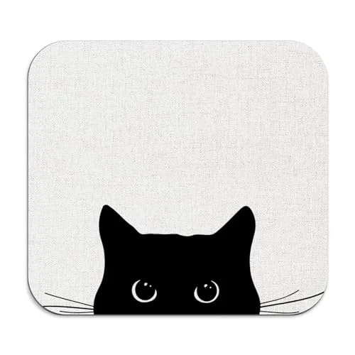 Flexible Black Cat Dish Drying Mat Crafted