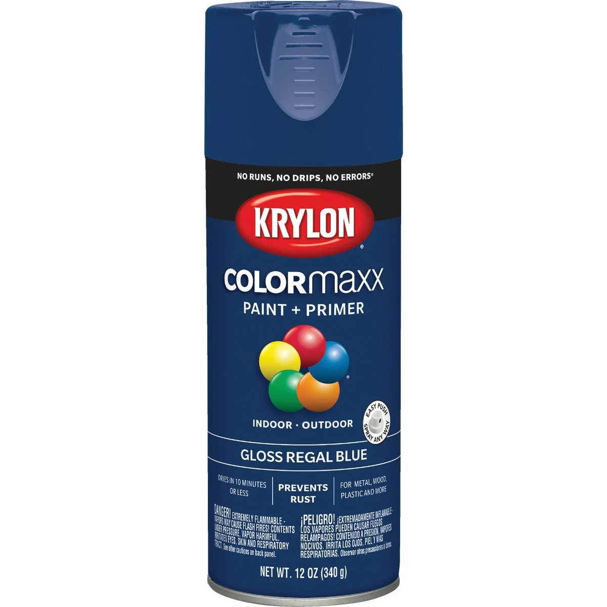 Elegant Krylon ColorMaxx 12 Oz. Gloss Spray Paint Regal Blue Consistent