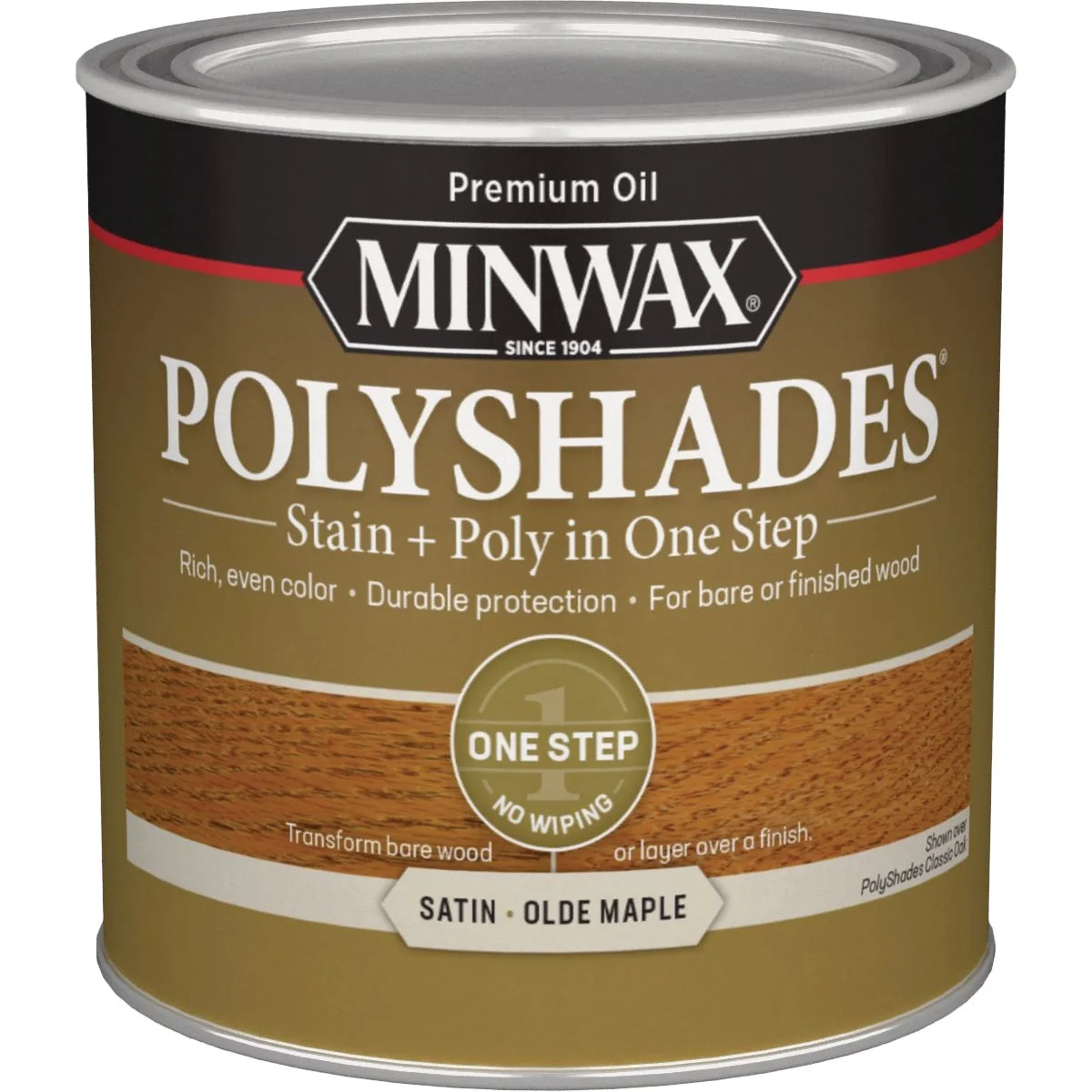 Relaxed Minwax Polyshades 1 2 Pt. Satin Stain Finish Polyurethane In 1-Step Olde Maple Reusable