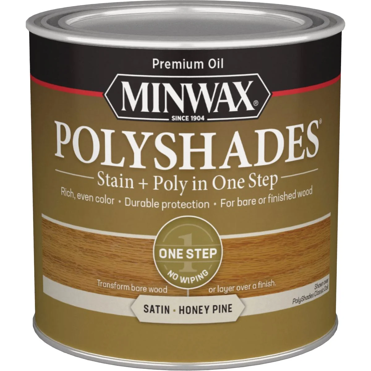 Selected Minwax Polyshades 1 2 Pt. Satin Stain Finish Polyurethane In 1-Step Honey Pine Trusted