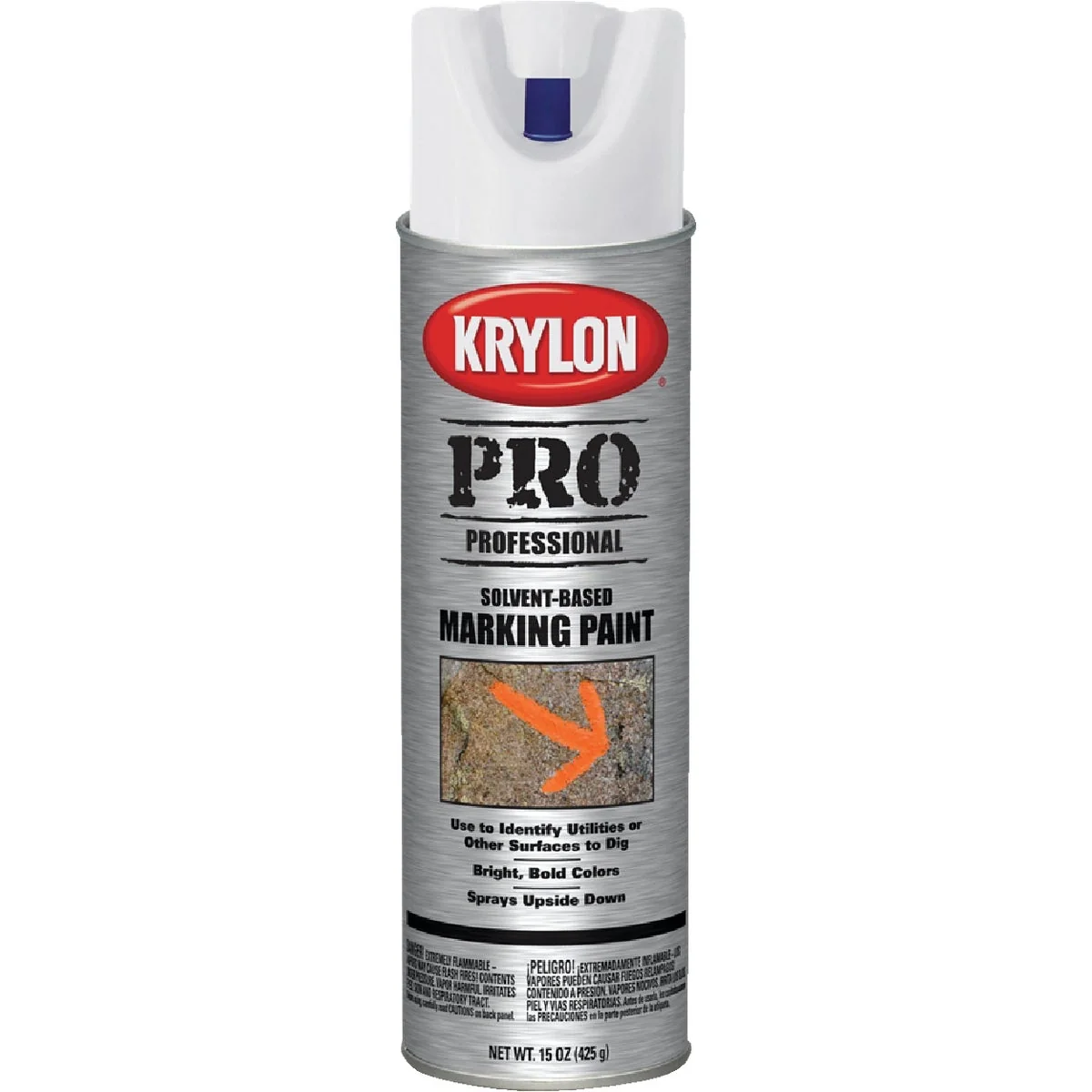 Versatile Krylon APWA White 15 Oz. Inverted Marking Spray Paint Breathable