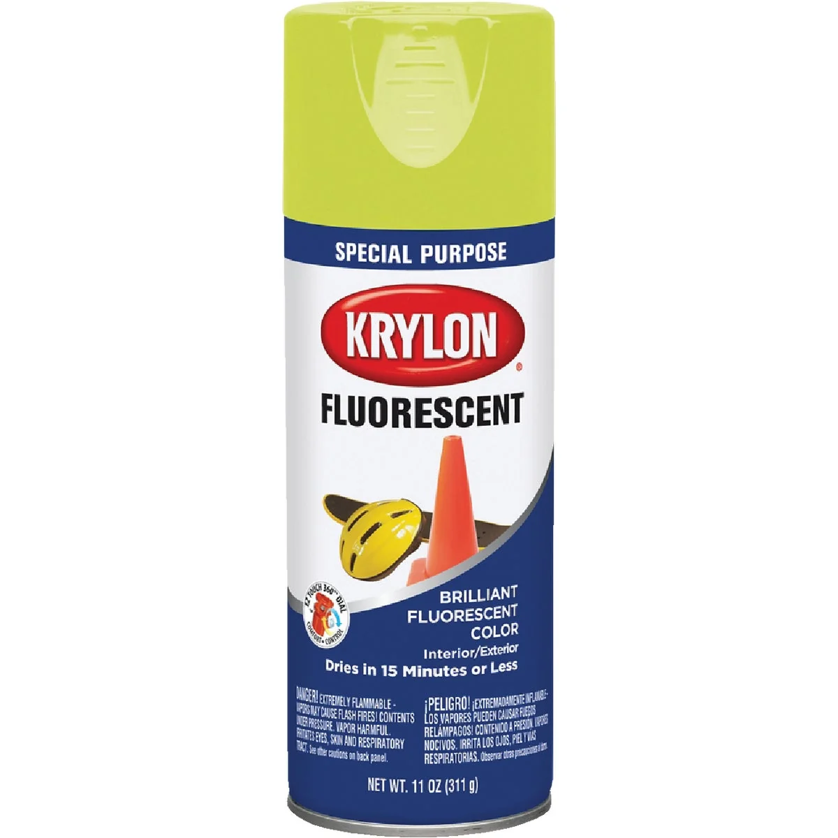 Expertly Made Krylon 11 Oz. Fluorescent Spray Paint Lemon Yellow Premium