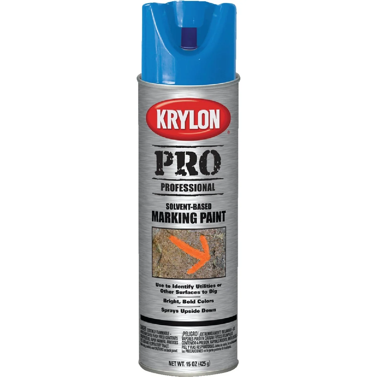 Superior Krylon APWA Blue 15 Oz. Inverted Marking Spray Paint Advanced