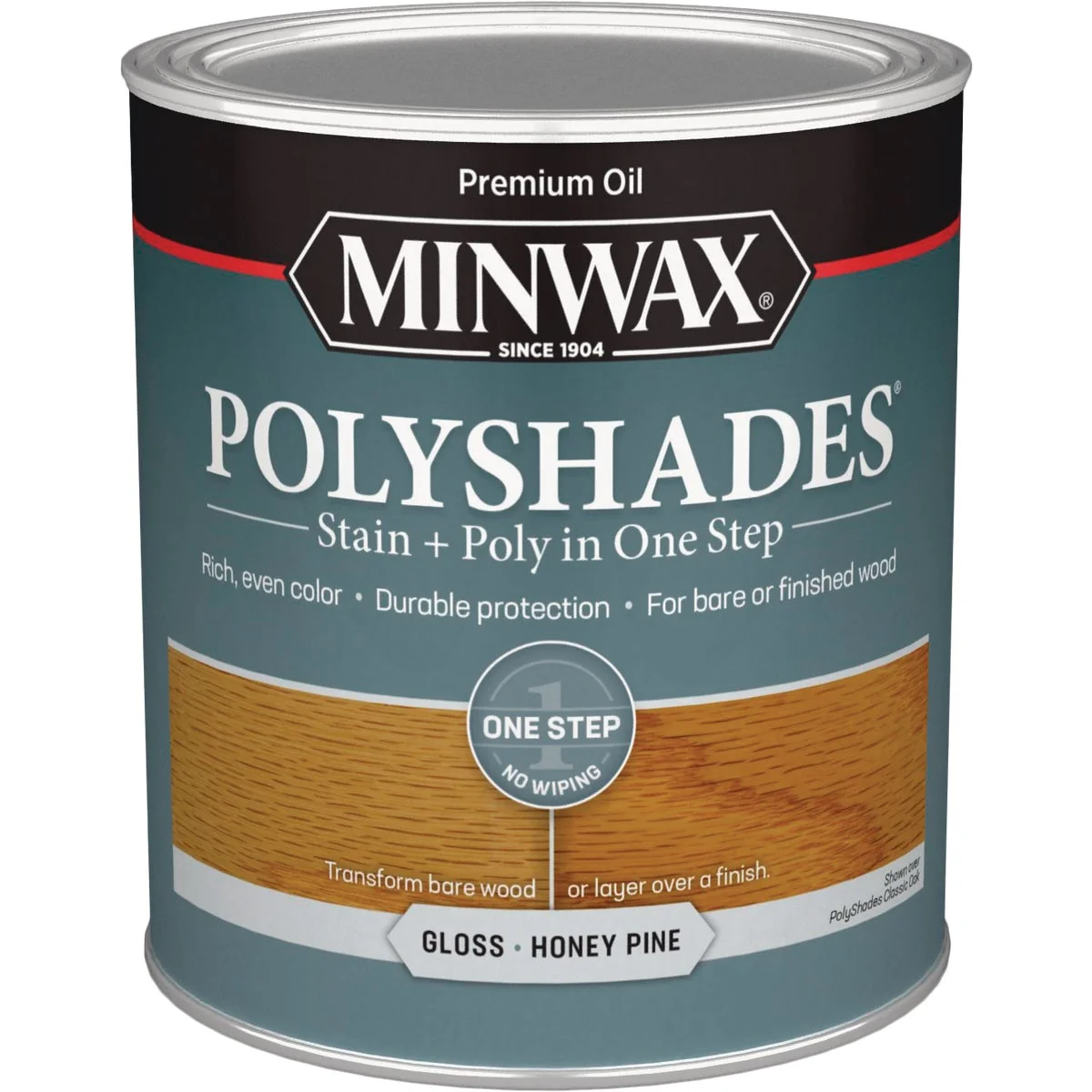 Eco-Friendly Minwax Polyshades 1 Qt. Gloss Stain Finish Polyurethane In 1-Step Honey Pine Secure