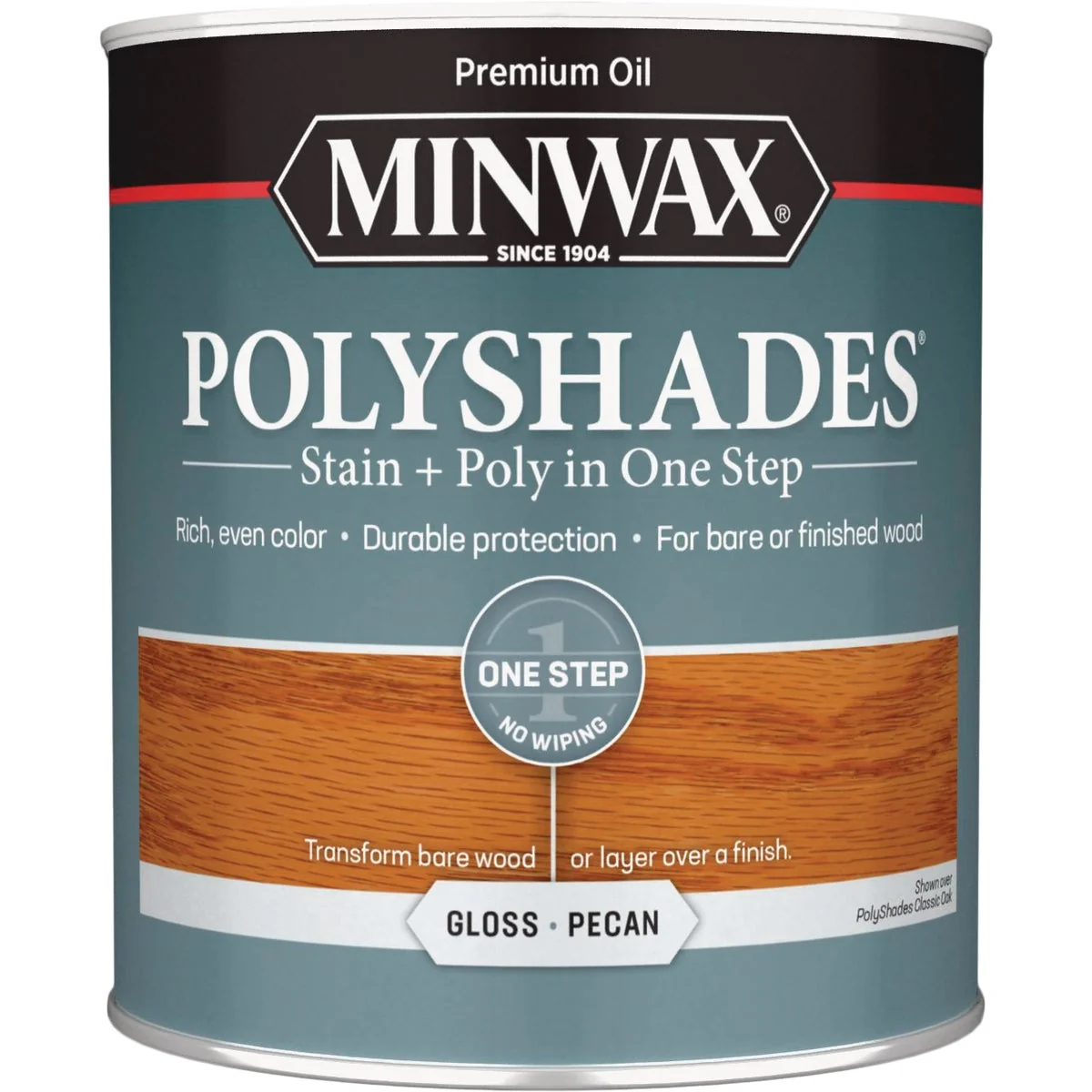 Enhanced Minwax Polyshades 1 Qt. Gloss Stain Finish Polyurethane In 1-Step Pecan Safe