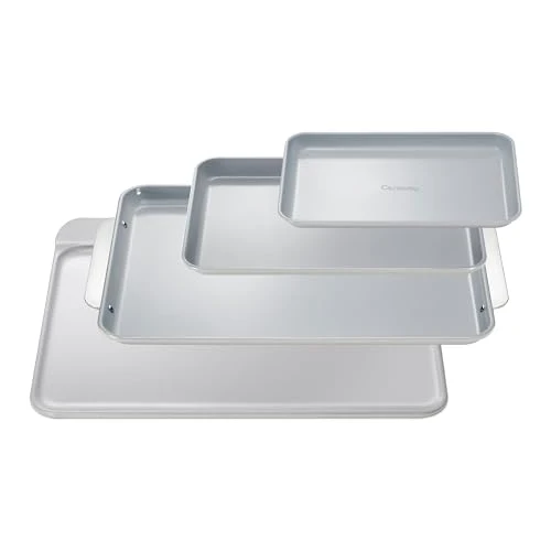 Lightweight Non Stick Ceramic Baking Sheet Trio and Cookie Sheet Set 4 Count Advanced