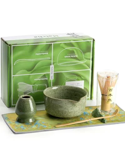 Next-Generation Matcha Whisk Set Ceramic Matcha Kit Set Includes Matcha Bowl 7 Count Functional