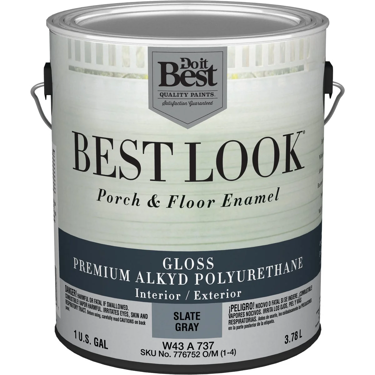 Contemporary Look 1 Gal. Slate Gray Polyurethane Gloss Porch Floor Enamel Modern