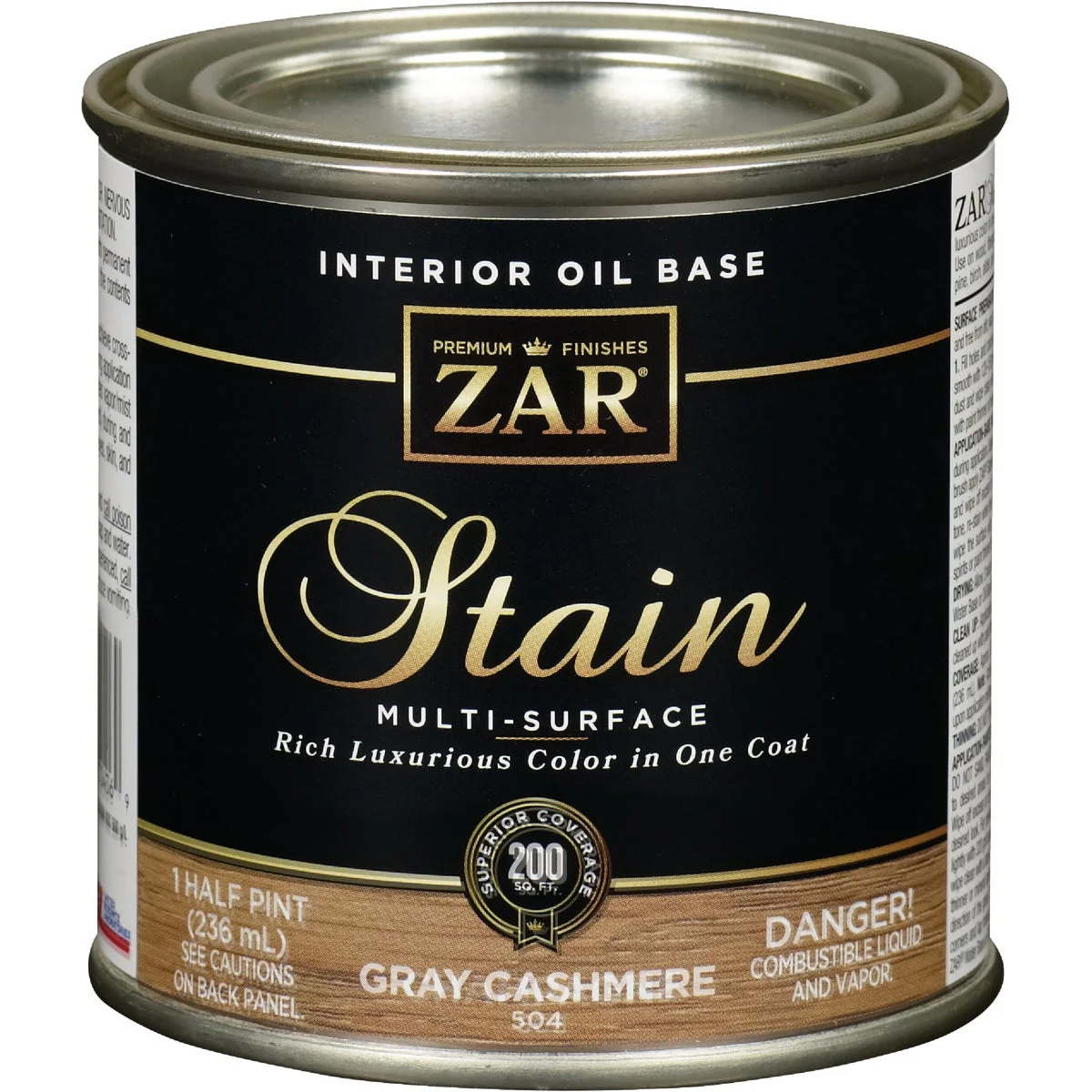 Eco-Friendly Zar 1 2 Pt. Cashmere Gray Oil-Based Multi-Surface Interior Stain Solid