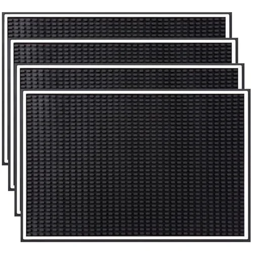 Fine 4 Pcs Bar Mat 18 X 12 Inch White Border 4 Count Responsible