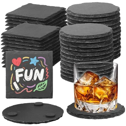 Specialty 48pcs Slate Coasters 48 Count Flexible