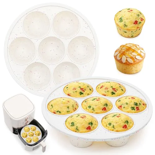 Exclusive Silicone Air Fryer Muffin Pan with Reinforced Frame 2 Count High-End