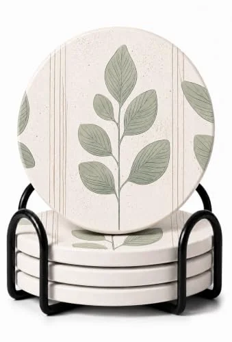 Eco-Friendly Ceramic Coasters Set of 6 or 4 Flexible